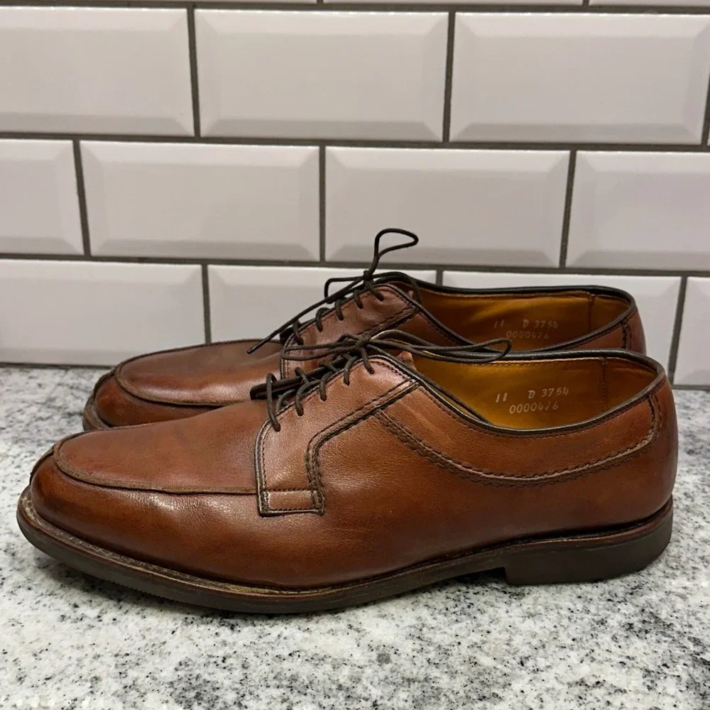 Allen‎ Edmonds 11 D 3754 Split Toe Derby Mens Brown Good Leather Dress Shoes
